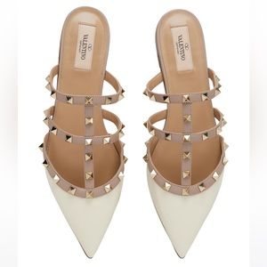 Valentino rockstud mule white patent size 41